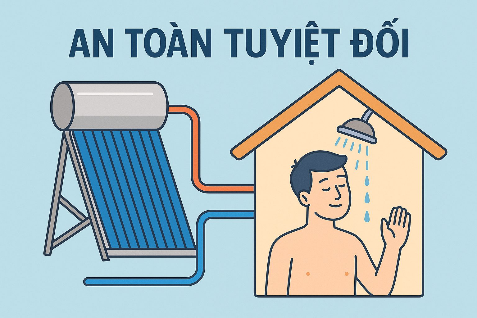 lợi ích an toàn của máy nước nóng năng lượng mặt trời – không rò điện, an toàn cho gia đình