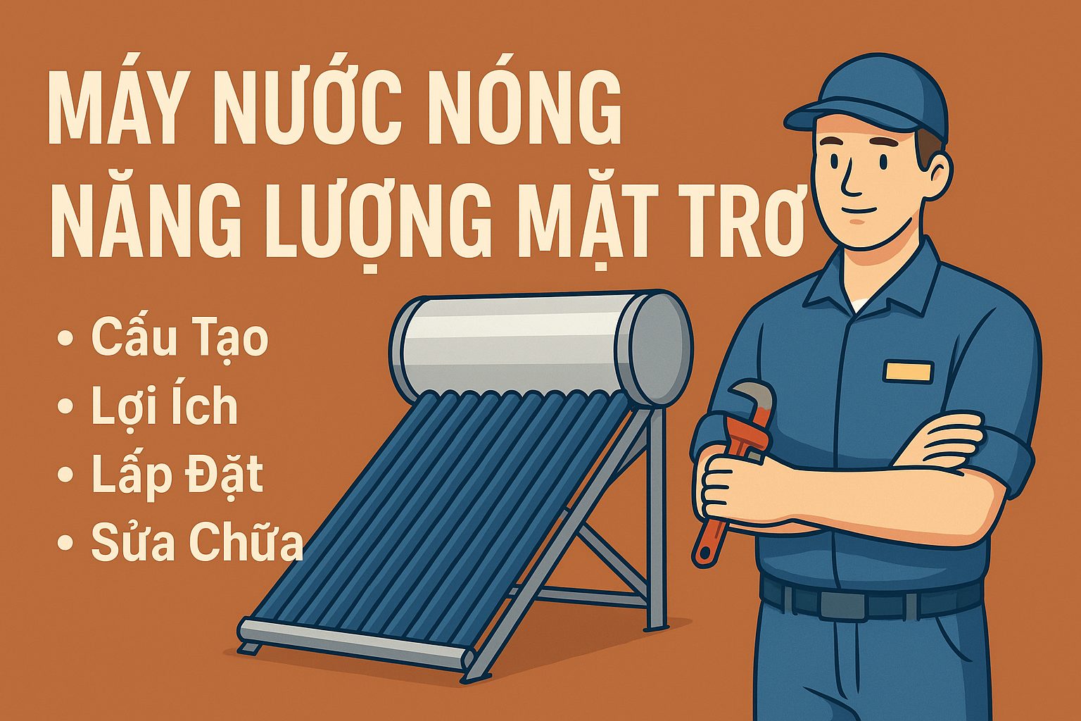Tìm hiểu cấu tạo, nguyên lý hoạt động, lợi ích và hướng dẫn chọn máy nước nóng năng lượng mặt trời đúng nhu cầu. So sánh các dòng máy & thương hiệu.